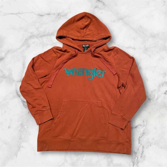 Wrangler Retro Hoodie Rust Orange Women Size Large - Picture 1 of 5